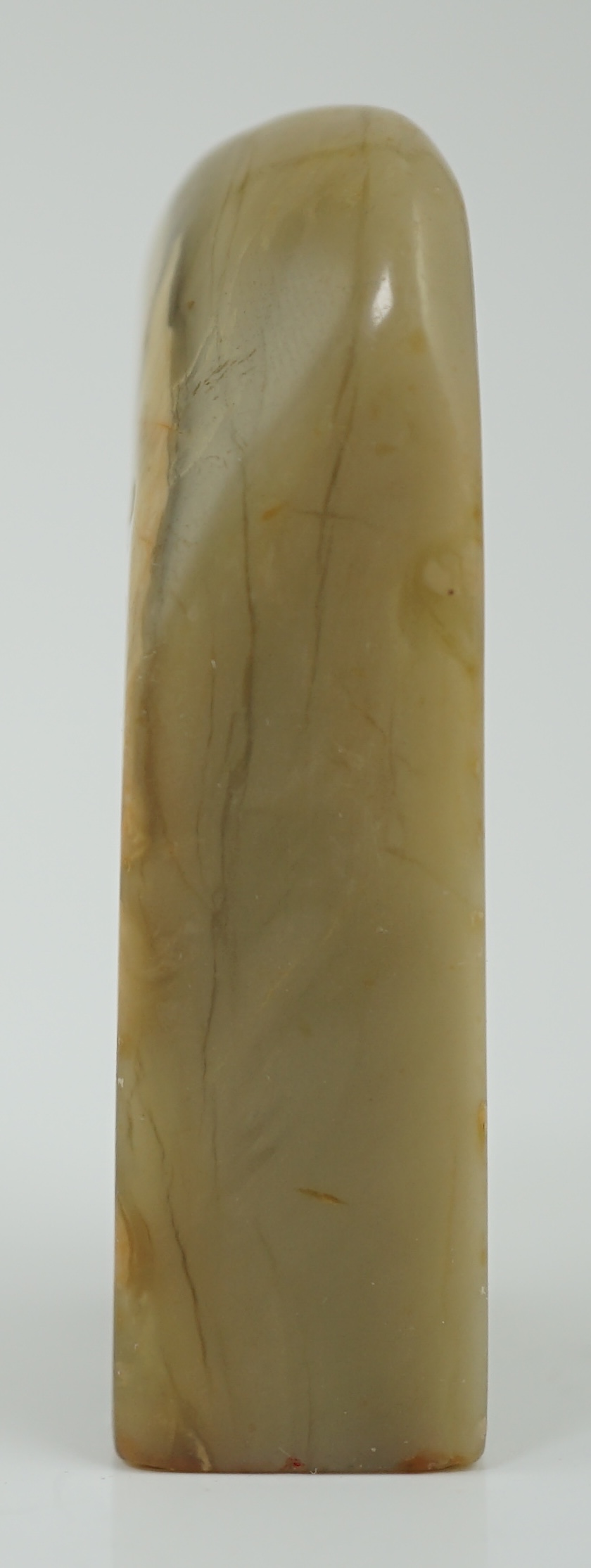 A Chinese soapstone seal, signed ‘Sanqiao’